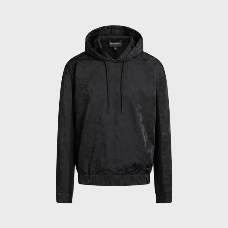 EMPORIO ARMANI EMPORIO ARMANI 2024年春夏款 阿玛尼男式时尚满花休闲连帽长袖卫衣