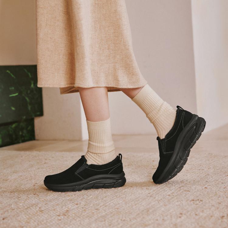 斯凯奇 【加绒保暖】女鞋通勤鞋舒适棉鞋一脚蹬健步鞋休闲鞋冬季