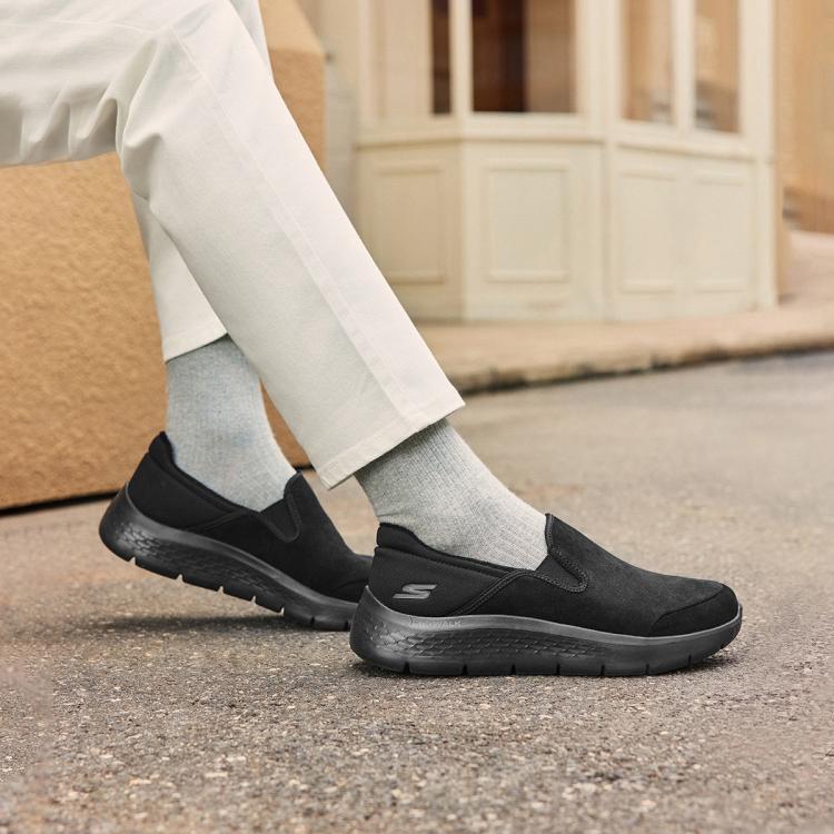 斯凯奇 【GO WALK缓震】男鞋健步鞋休闲运动鞋一脚蹬加绒保暖冬季