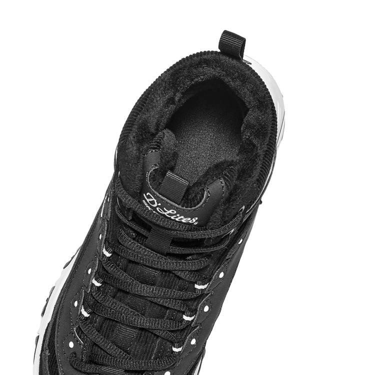 斯凯奇 【D'LITES加绒保暖】女鞋女靴高帮鞋老爹鞋运动工装靴冬