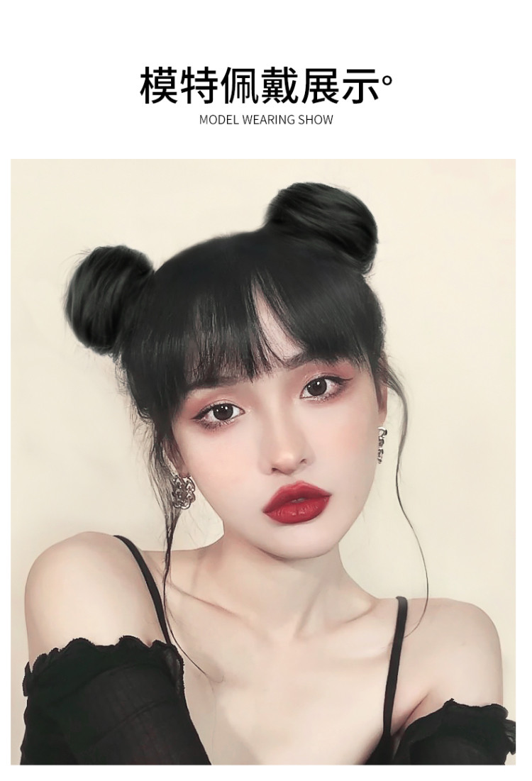 双丸子头真发发圈神器汉服假发女古风发饰假发包蓬松懒人盘发器