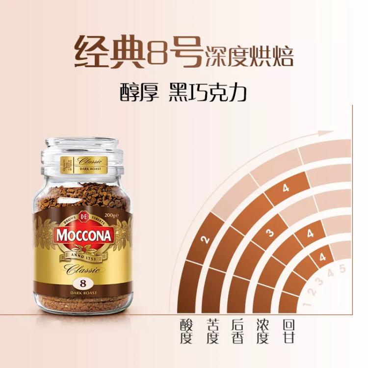 Moccona 摩可纳荷兰进口速溶400次冻干黑咖啡8号10号无蔗糖200g 图 4