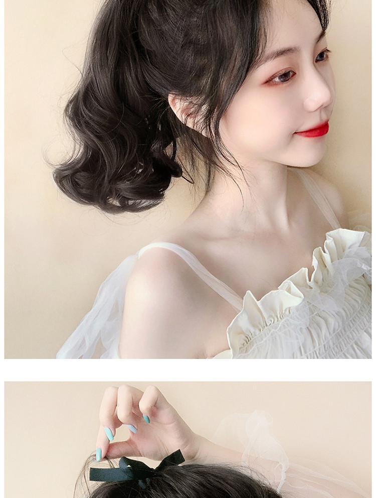 马尾假发女卷发绑带大波浪仿真发发丝低马尾双马尾