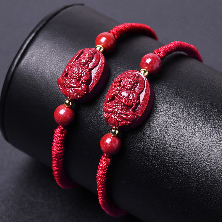 朱砂本命佛手链本命年男女款红绳生肖转运珠手串情侣节日礼物