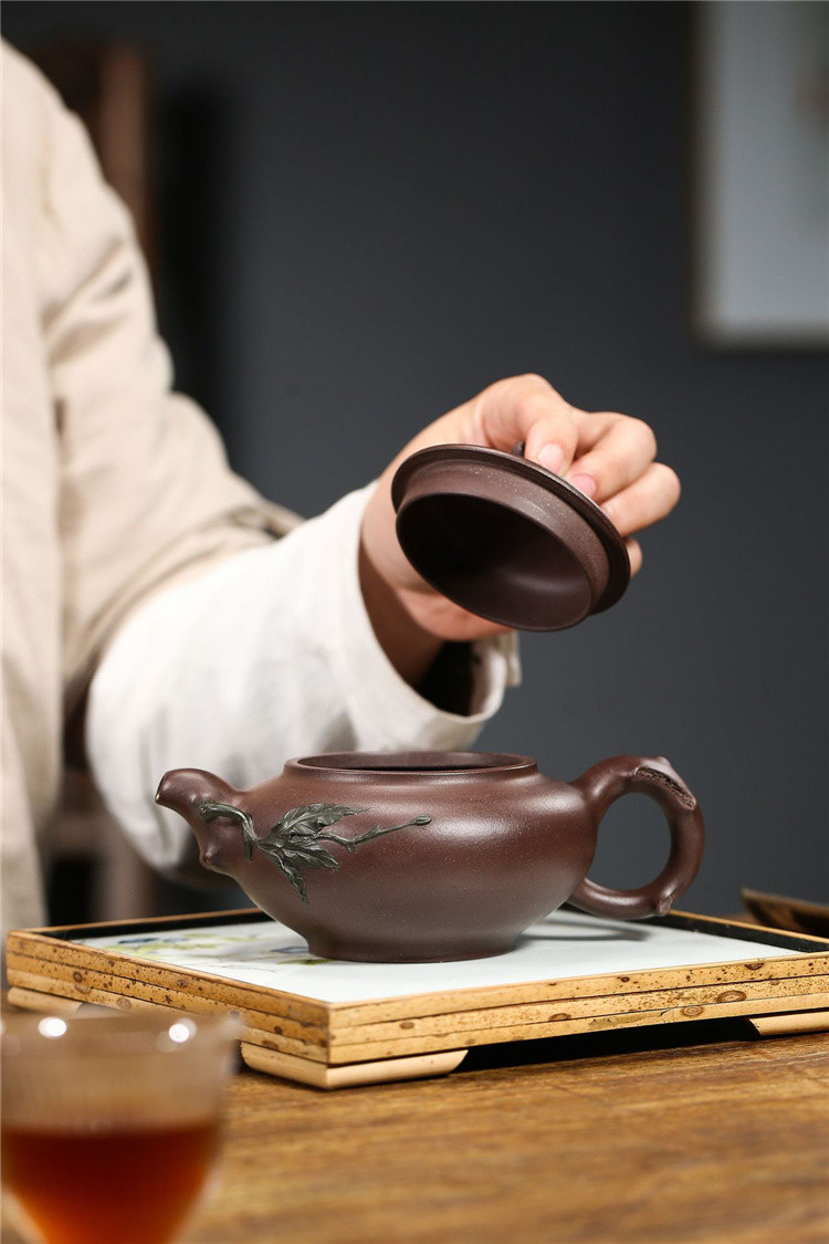 《寿桃》国工蒋静明手工紫砂壶宜兴原矿紫泥茶壶家用功夫茶具收藏