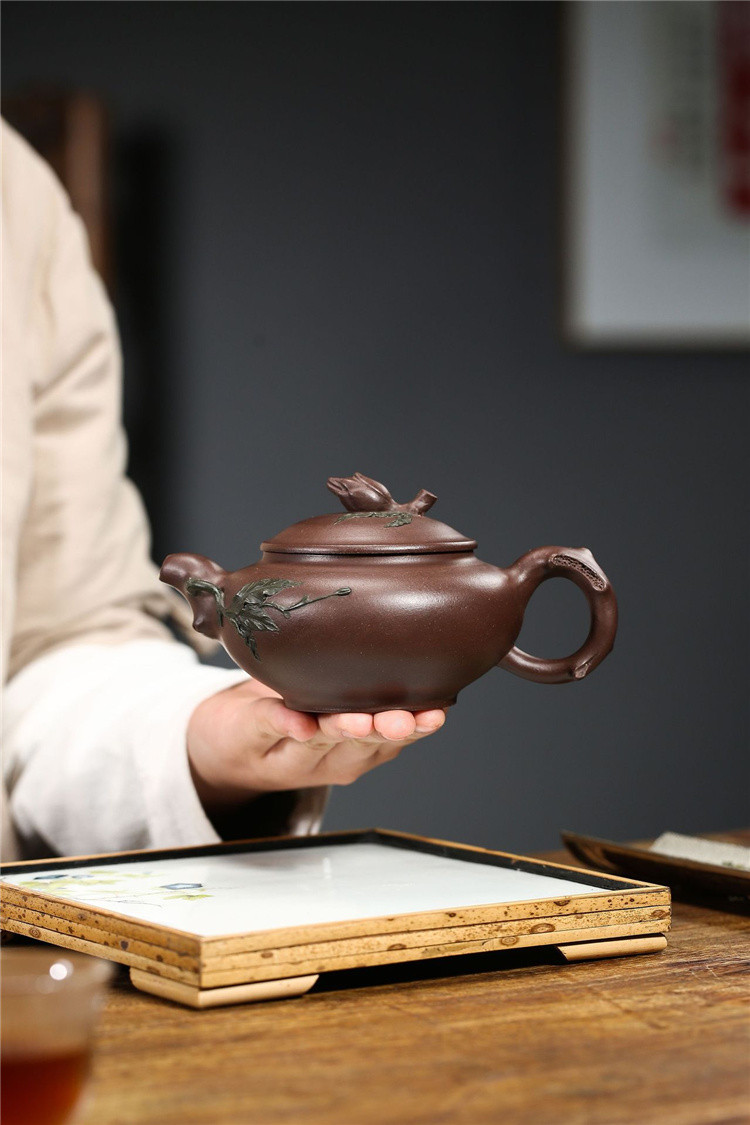 《寿桃》国工蒋静明手工紫砂壶宜兴原矿紫泥茶壶家用功夫茶具收藏