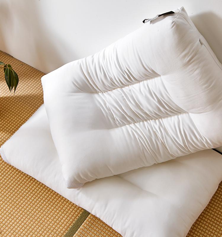 全棉透气贡缎水洗棉羽丝绒枕头纯白枕芯柔软弹性床上用品一对装