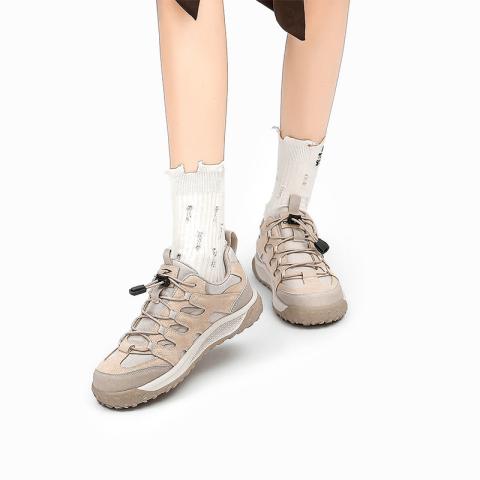 德尔惠 【厚底运动鞋】春季女鞋复古时尚户外徒步耐磨休闲鞋百搭跑步鞋子 图片 6