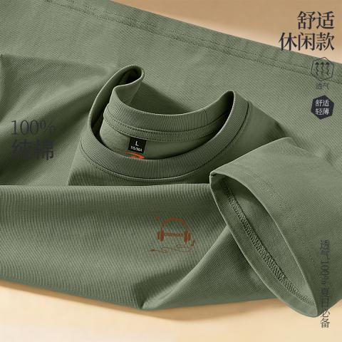 德尔惠 【100%纯棉】夏季男女同款柔软透气日常百搭运动休闲短袖T恤 图片 1