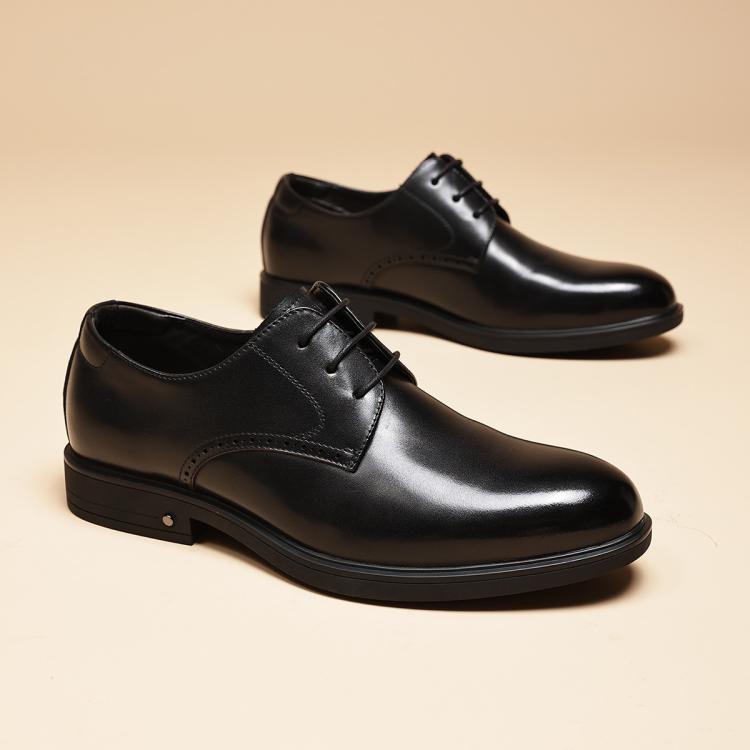 千百度 【头层牛皮】真皮男士皮鞋商务正装男鞋婚鞋职场皮鞋男德比鞋皮鞋