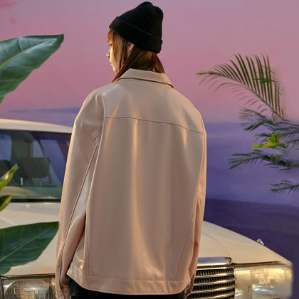 血爪抓痕夜光硅胶标休闲pu皮衣外套男新款情侣夹克潮ins