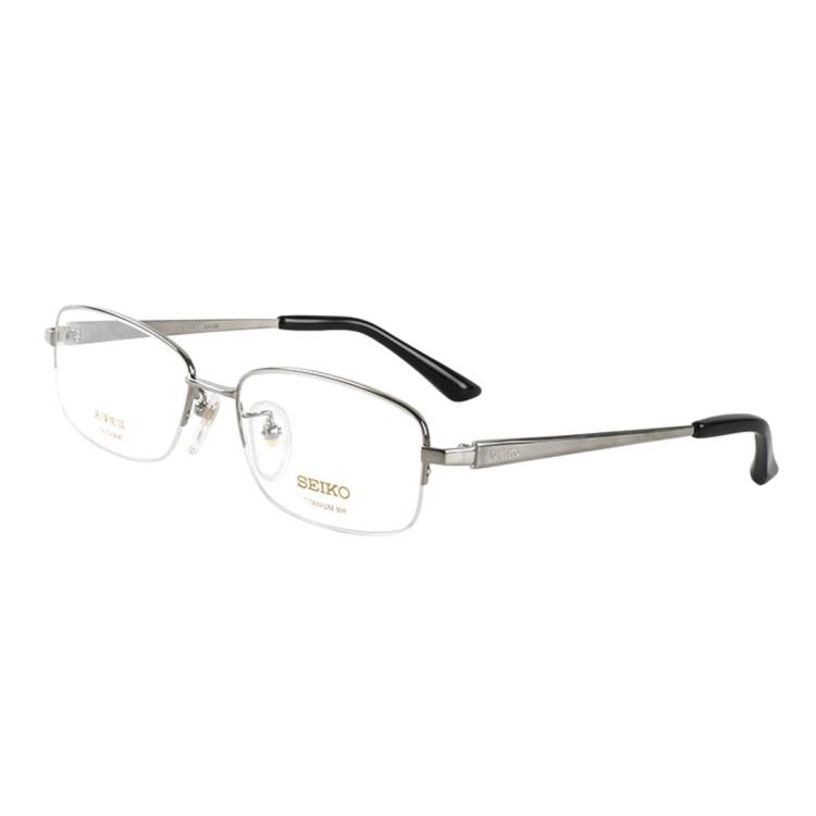 Seiko 【新款】男女款时尚钛材半框眼镜架可配度数 Ht01082 In Metallic