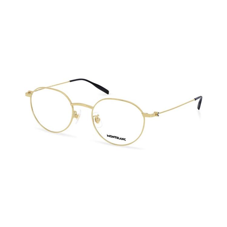 Montblanc 【热销】男女款圆形全框钛材轻盈镜框镜腿眼镜架mb0317oa In Gold