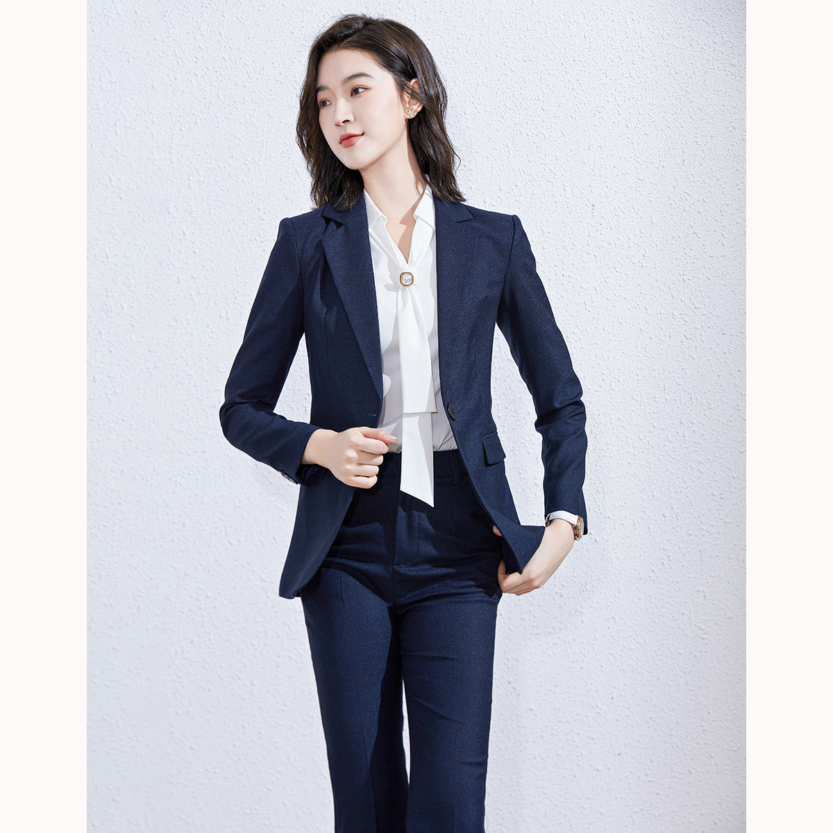 【单件西服】高端春季女式长袖西服免烫质感显瘦西装外套女正装--唯品