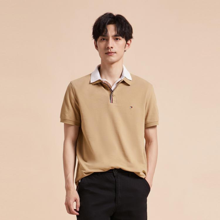 Tommy Hilfiger 男门襟t恤polo衫31558 In Brown