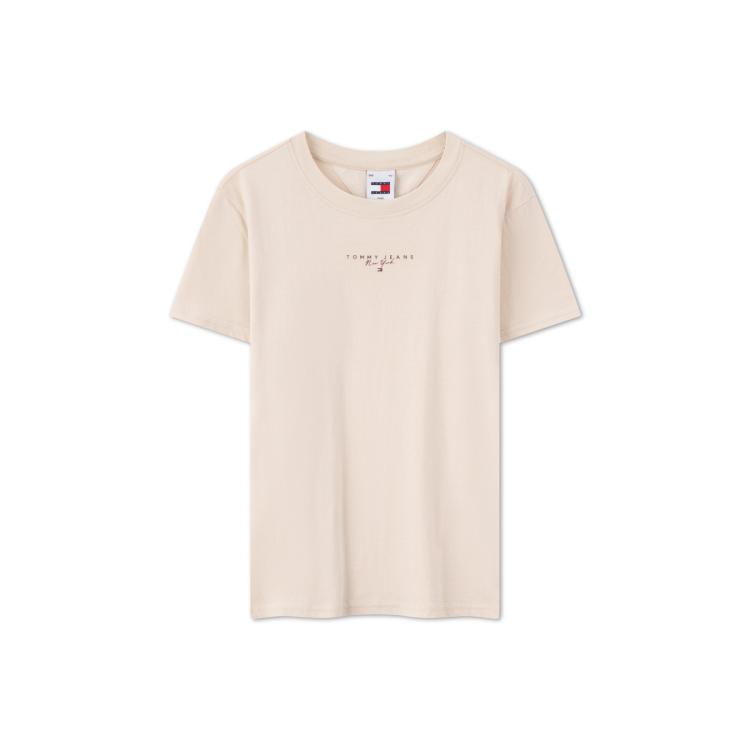 TOMMY HILFIGER 【美式休闲】Tommy Jeans 春夏女纯棉平纹针织净色刺绣T恤17828 6920889714095389707