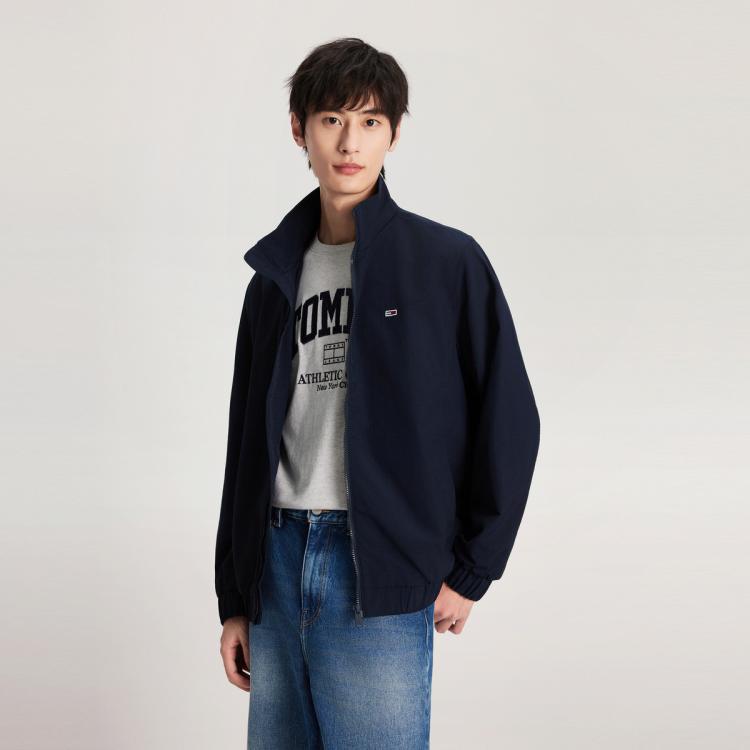 Tommy Hilfiger 【宽松立领】tommy 24春秋男通勤绣标净色宽松立领夹克外套17982 In Blue