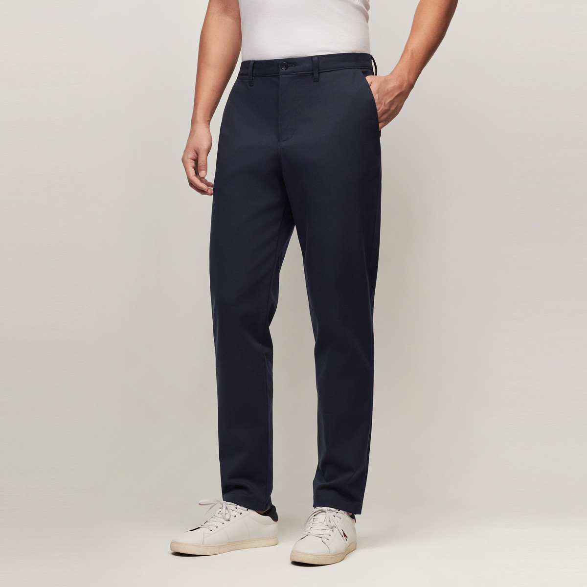TOMMY HILFIGER 【轻弹感】Tommy Hilfiger25春夏男商务通勤锥形长裤休闲裤