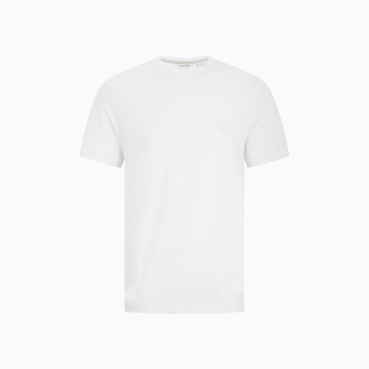 Calvin Klein Ck Jeans夏季男士休闲圆领顺色浮雕感logo透气短袖t恤40hc209 In White