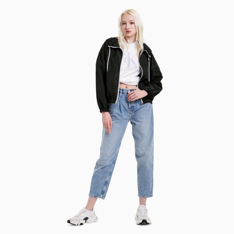 CALVIN KLEIN Calvin Klein CK Jeans春秋女装时尚抽绳连帽刺绣贴片短款单夹克外套J216168