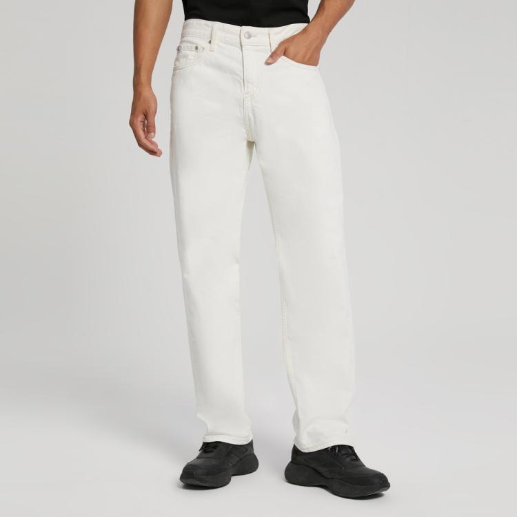 Calvin Klein 【复刻90系列】ck Jeans春秋男士时尚纯棉宽松牛仔裤j321443 In White
