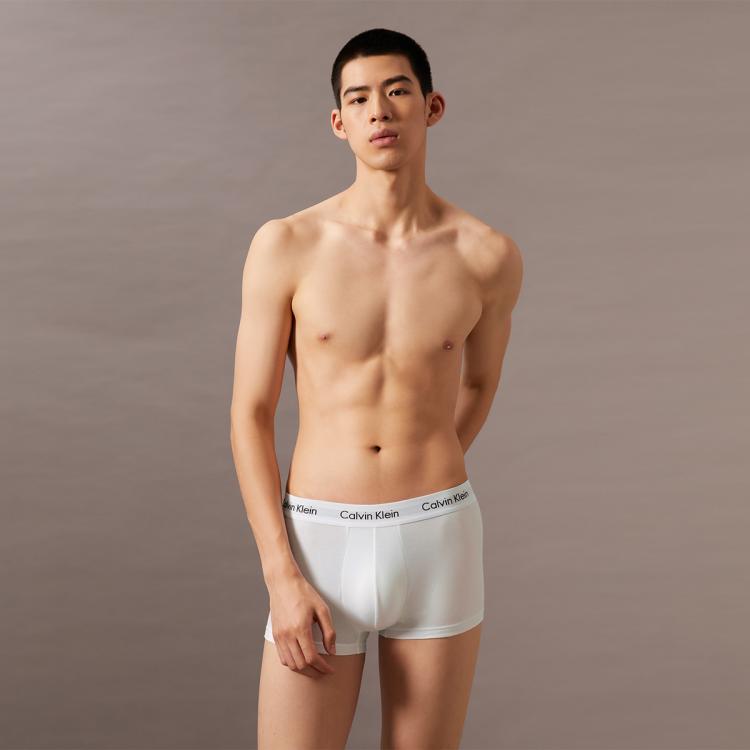 Calvin Klein CK内衣男士三条装低腰棉质透气防夹臀四角平角内裤