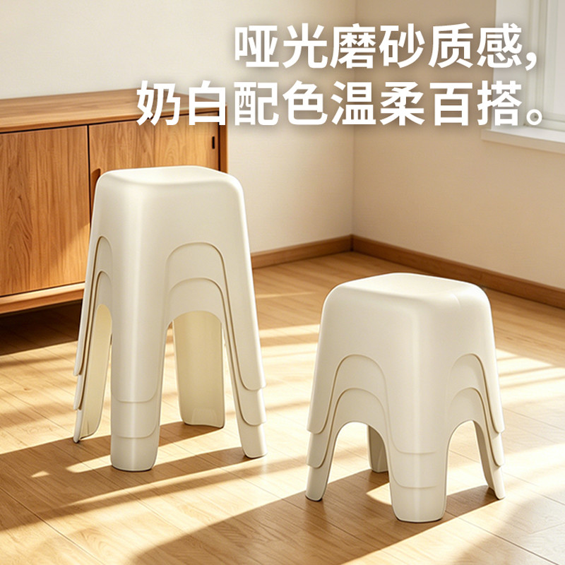 禧天龙 加厚家用塑料凳成人结实方凳全屋通用高凳浴室防水耐磨塑料凳矮凳