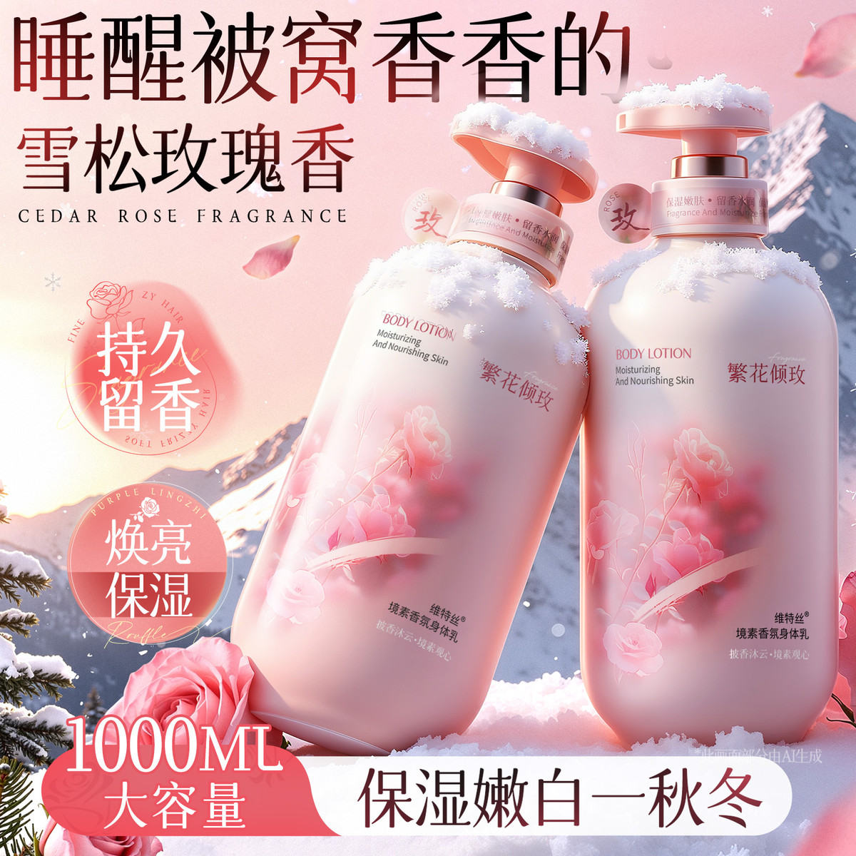 维特丝 烟酰胺身体乳女保湿滋润持久留香润肤乳秋冬干皮止痒补水大容量男