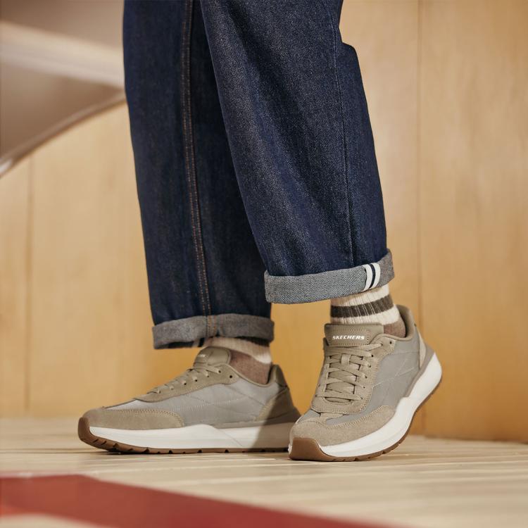 SKECHERS 斯凯奇 【舒适运动】男鞋复古慢跑鞋休闲鞋休闲运动鞋男德训鞋百搭秋冬季