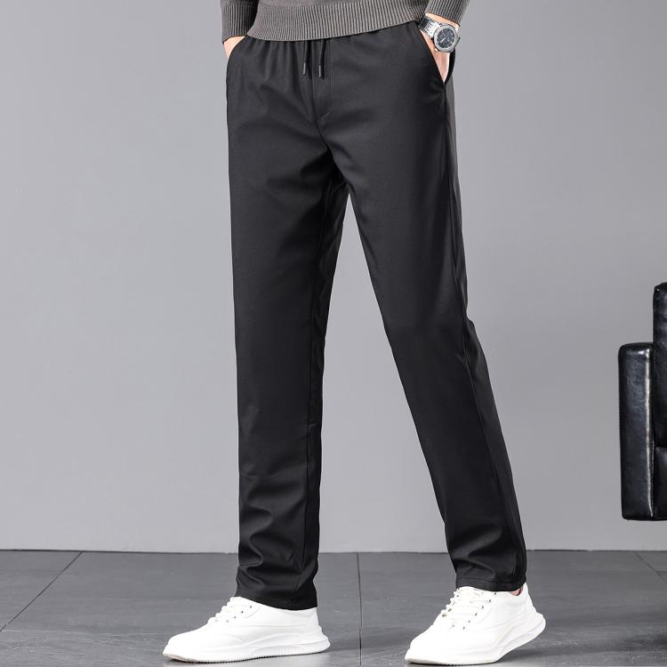 雪中飞 【90%鹅绒】秋冬男士保暖松紧腰裤子直筒裤长裤男式羽绒裤