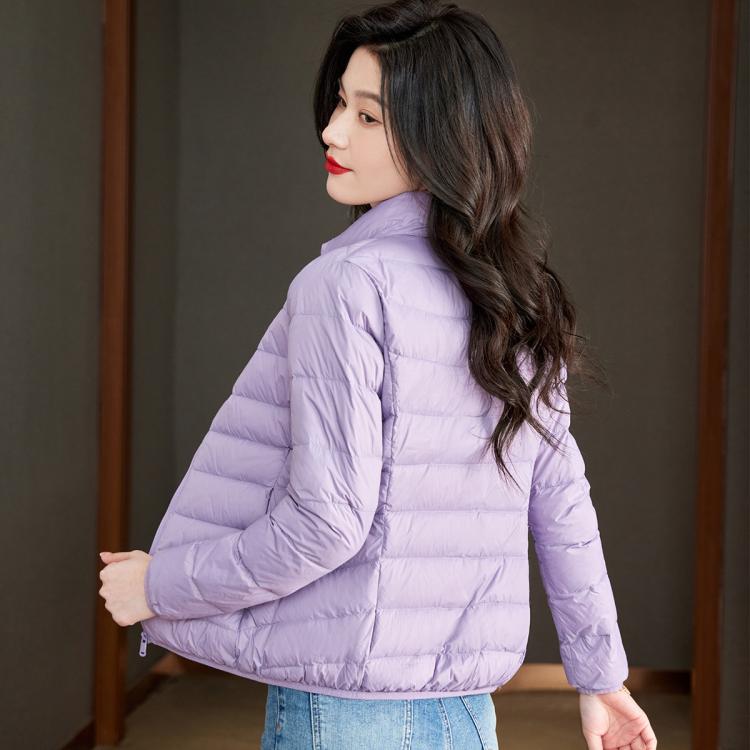 雪中飞 【90%鸭绒&立领羽绒外套】春季秋羽绒保暖轻薄女式羽绒服