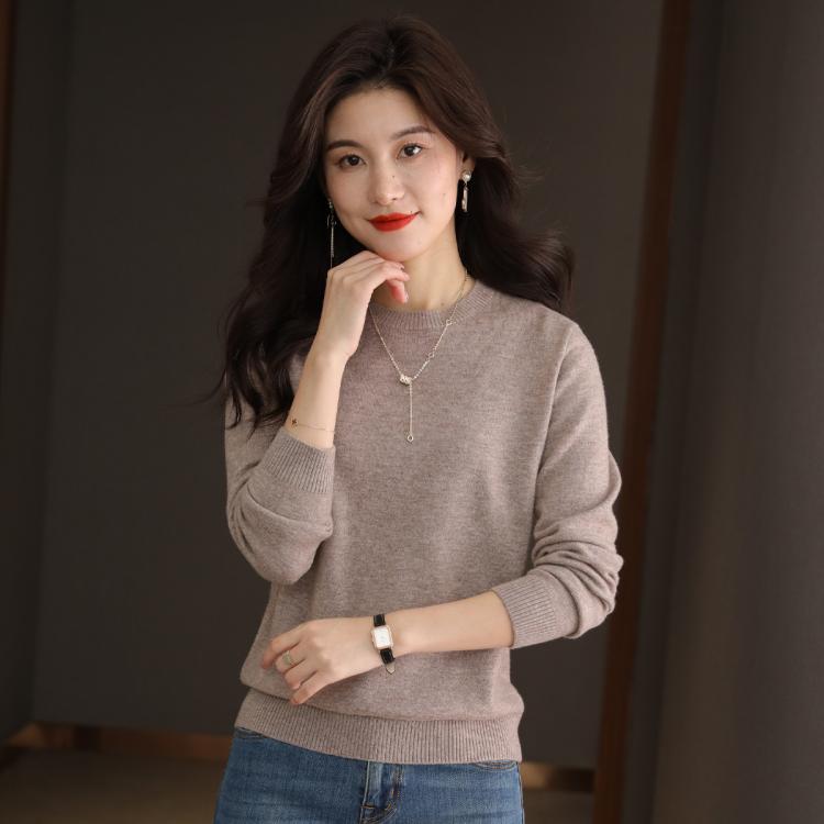 雪中飞 【100%绵羊毛】26春季纯色百搭宽松显瘦内搭外穿女式羊毛衫