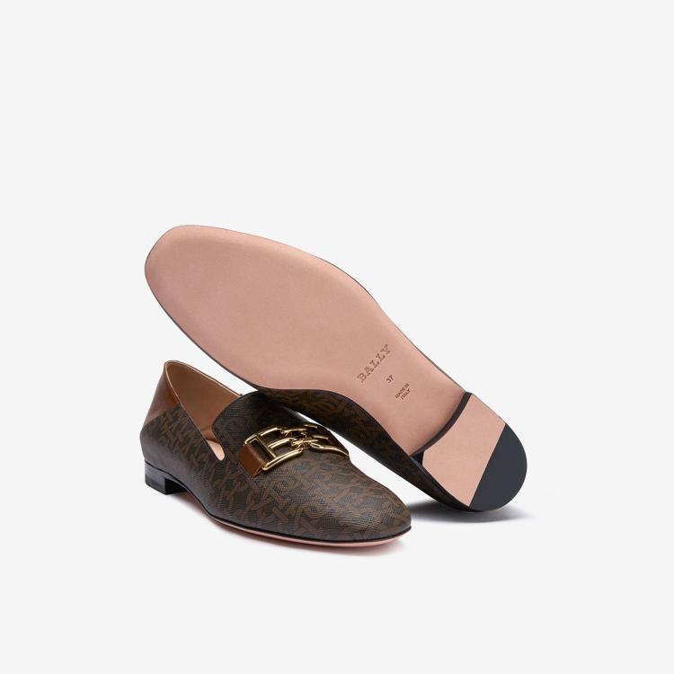 BALLY BALLY 巴利女鞋棕色老花日常休闲百搭女单鞋6239516