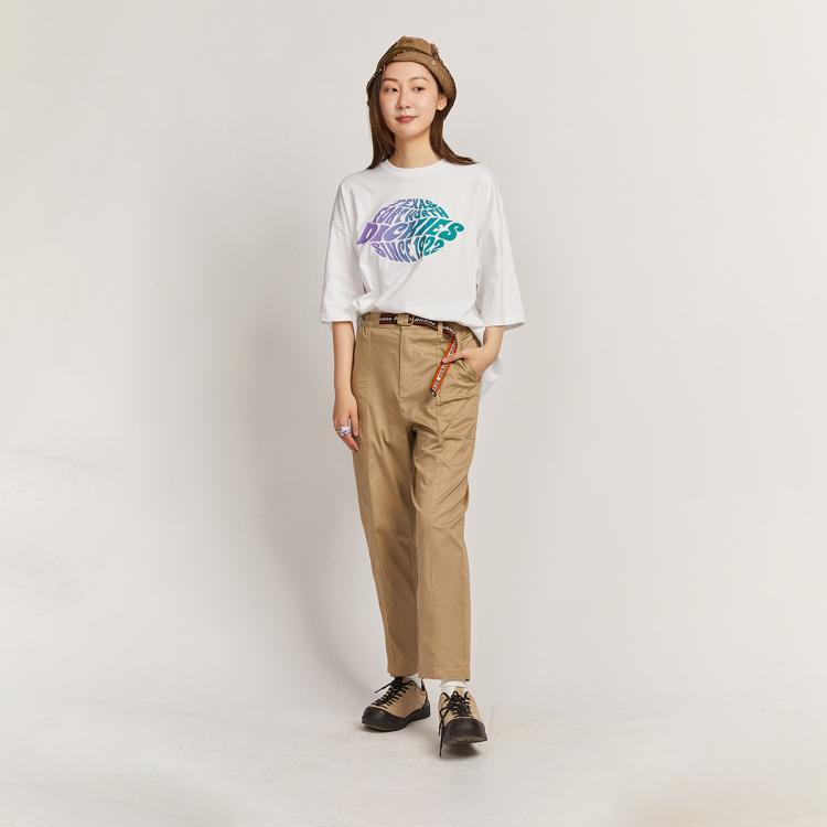 Dickies 秋冬 潮流休闲 全橡筋腰头 工装风女式休闲裤 In White