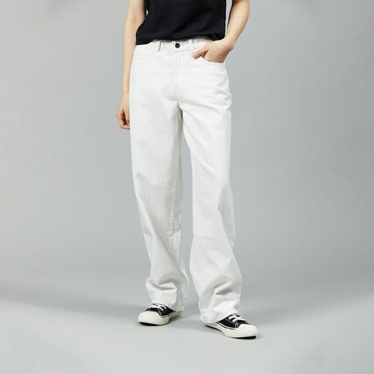 Dickies 24新款 秋冬女式宽松廓形丹宁面料水洗牛仔裤 In White