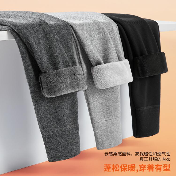 七匹狼 含【绵羊毛护膝】男式打底棉裤加绒加厚羊毛绒裤男士保暖秋裤