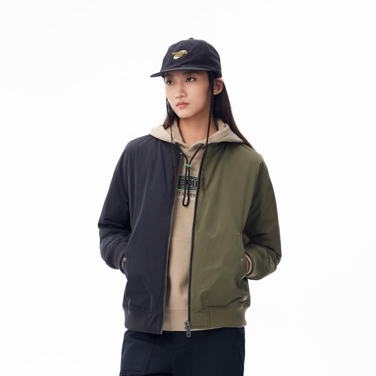 Dickies 女式双色拼接棒球棉夹克 Dk010805 In Green