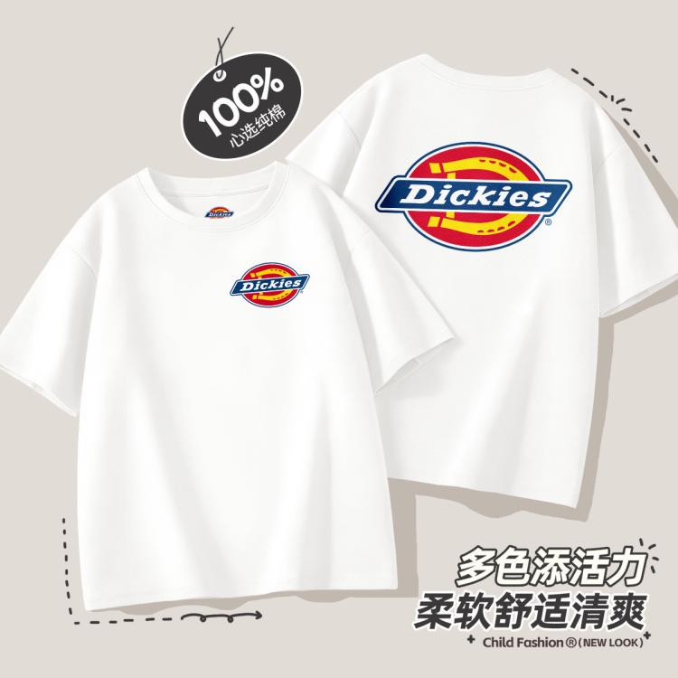 Dickies 童装短袖T恤2026年新款简约百搭基础休闲上衣男女孩舒适衣服