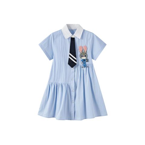 迪士尼 【疯狂动物城】朱迪兔学院风连衣裙女童夏季新款儿童中大童裙子 图片 4