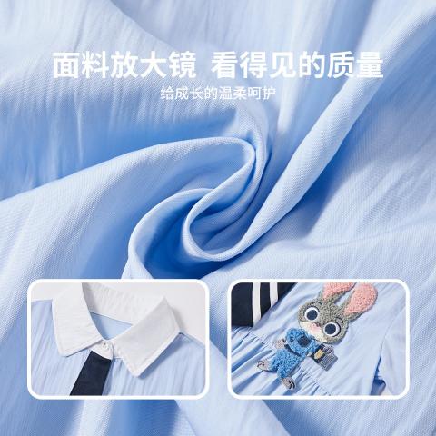 迪士尼 【疯狂动物城】朱迪兔学院风连衣裙女童夏季新款儿童中大童裙子 图片 7