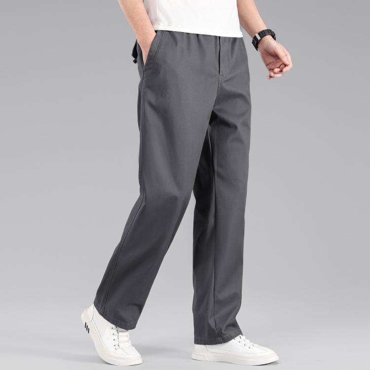 JEEP 【100%棉】休闲裤男春季款时尚宽松裤子男士直筒纯棉长裤男裤