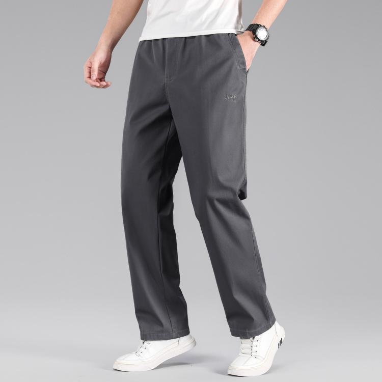 JEEP 【100%棉】休闲裤男春季款时尚宽松裤子男士直筒纯棉长裤男裤