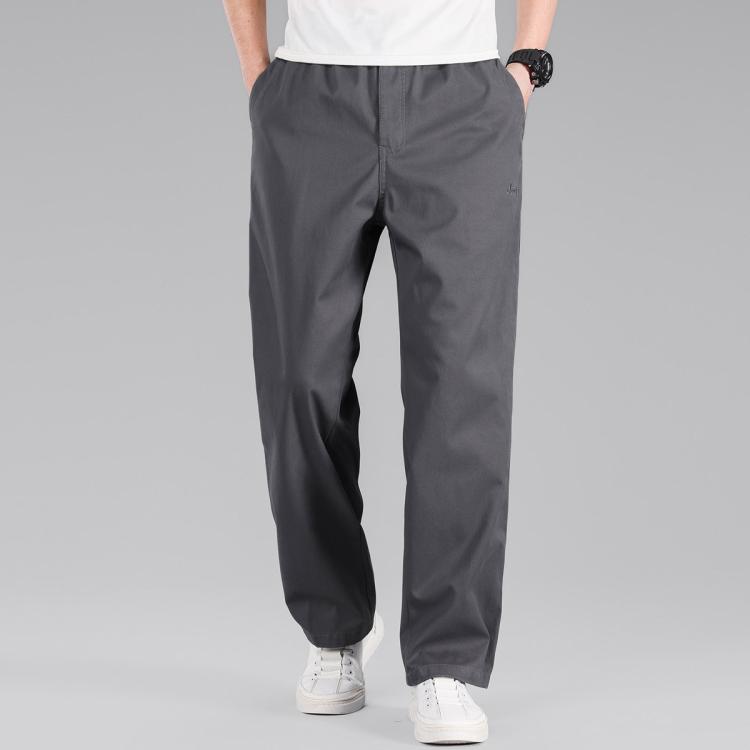 JEEP 【100%棉】休闲裤男春季款时尚宽松裤子男士直筒纯棉长裤男裤