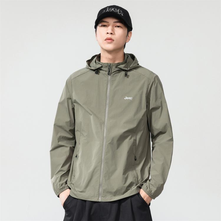 JEEP 防晒衣男士夏季2025防紫外线外套冰丝透气薄款钓鱼防晒服
