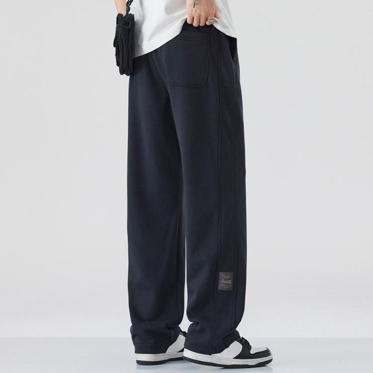 JEEP 【垂感直筒裤】休闲裤男士裤子男春季宽松卫裤运动裤垂感阔腿男裤