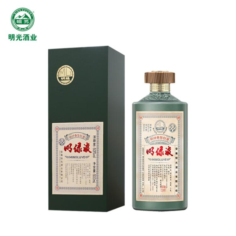 明光 明绿液 绿茅 明绿香型白酒 53度 500ml 商务宴请摆柜