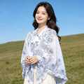 诺米美物 春夏气质出行百搭印花披肩高级感出行外搭遮阳防风斗篷护肩护颈