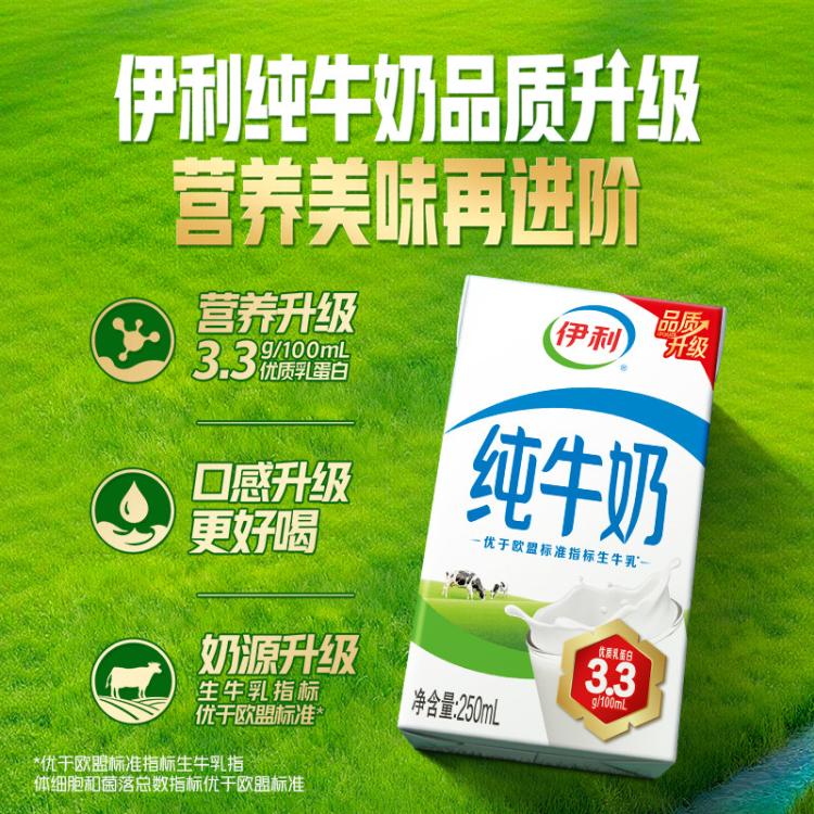 伊利yili 伊利纯牛奶250ml*21盒 7-8月产 中秋礼