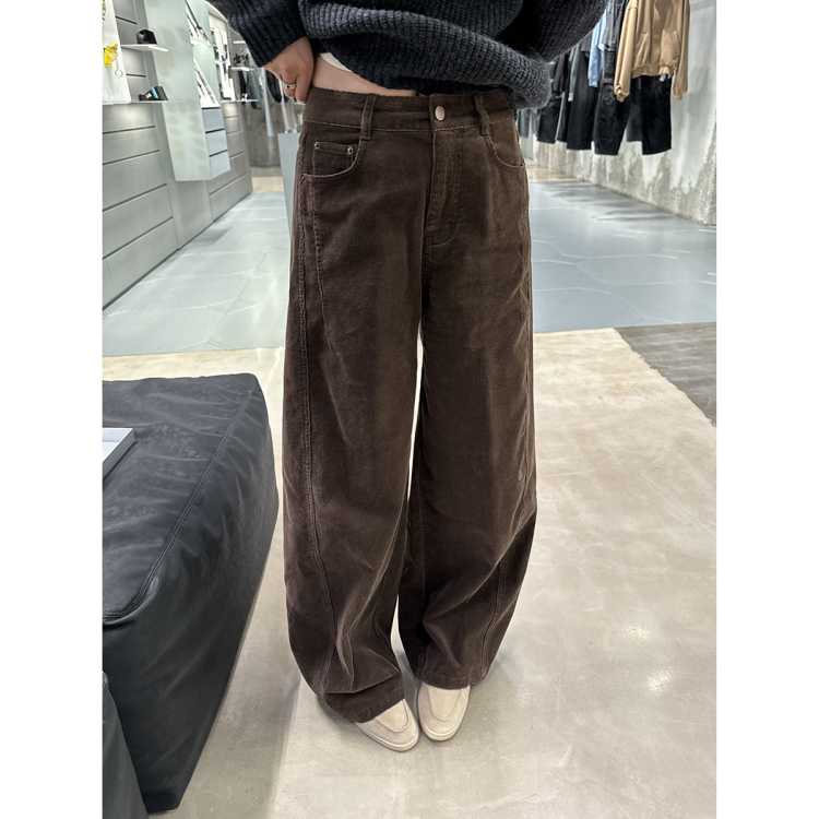 LE ALFASHIONLINE 灯芯绒休闲裤女2026早秋穿搭复古老钱风松弛感宽松阔腿裤
