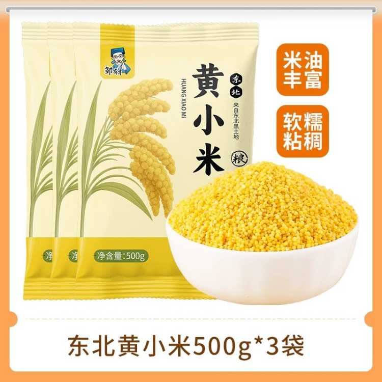 邹有才 东北黄小米新米五谷杂粮农家自种食香糯粘稠小米粥袋装米油丰富